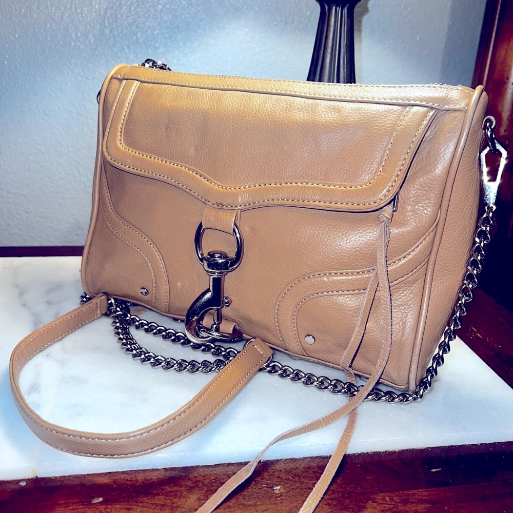 💜 Rebecca Minkoff Crossbody Purse Bag Leather / Silver Hardware.